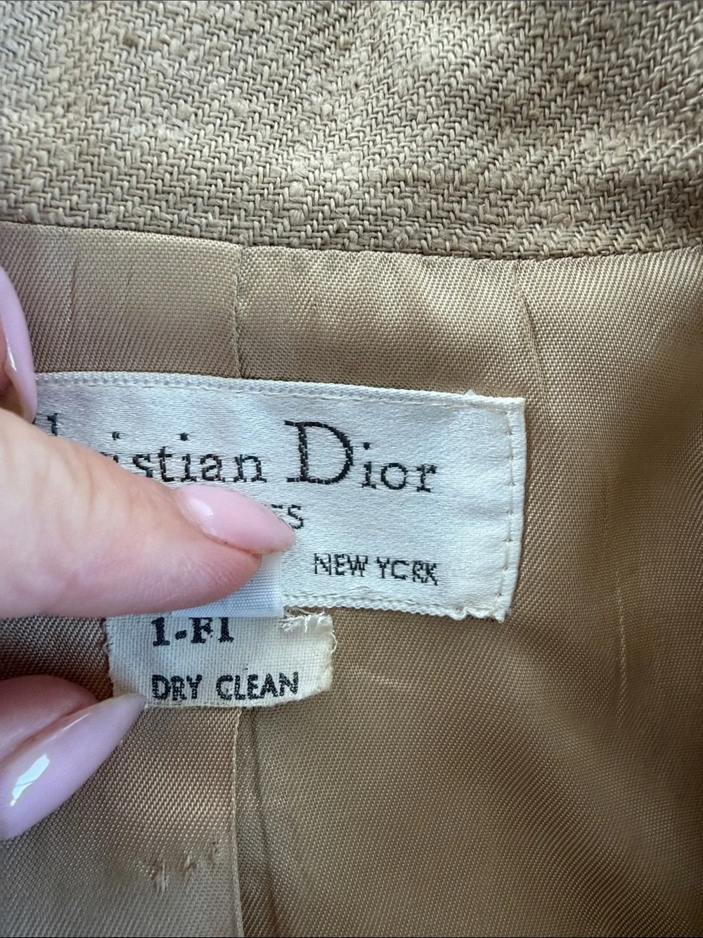 VNT Christian Dior Women's Tan Single-Button Tailored Blazer